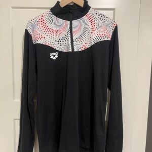 Arena Black and White Geometric Long Sleeve Top